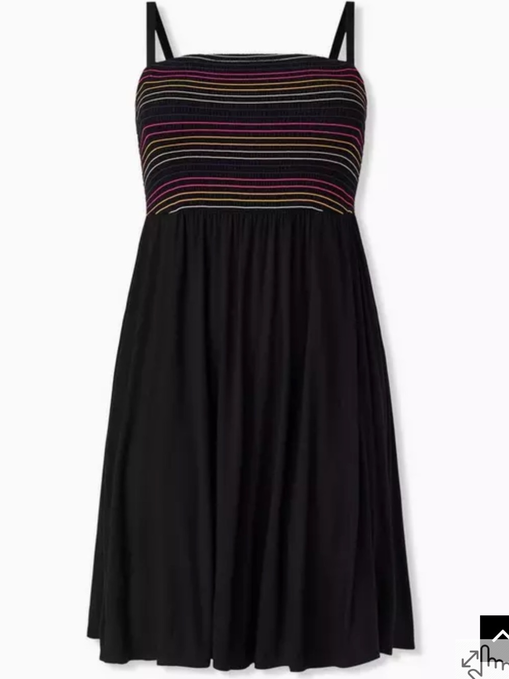 torrid Super Soft Black and Rainbow strip skater dress size 0 (12)